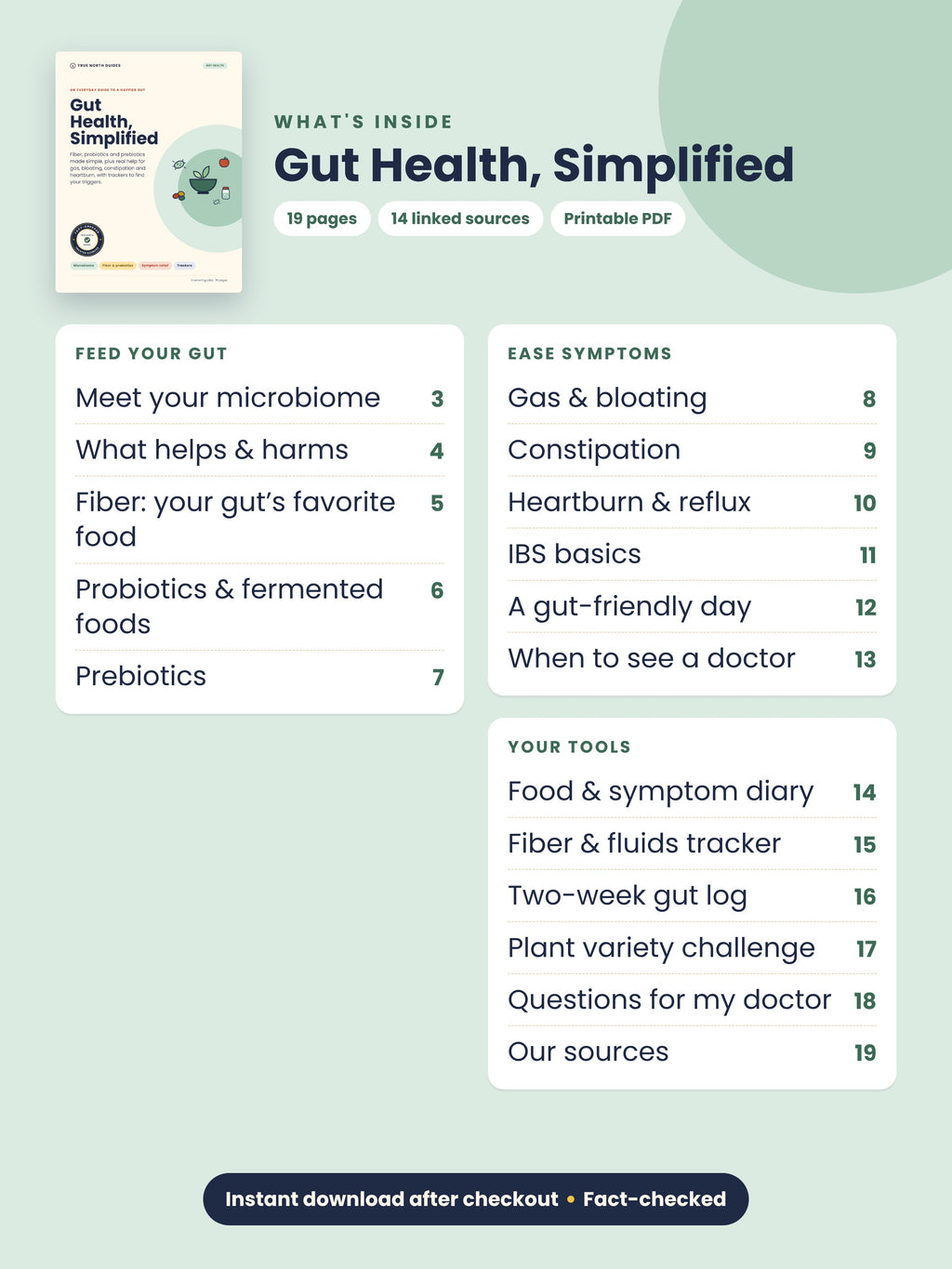 What's inside Gut Health, Simplified: table of contents