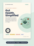 Gut Health, Simplified printable PDF guide cover, 19 pages, 14 linked sources