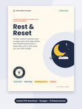 Rest & Reset printable PDF guide cover, 19 pages, 12 linked sources